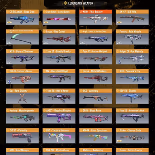 [Stacked] 13 Mythic ( 11 Max ) & 46 Legendary Weapons | 5 Legendary Soldiers | OG Skins | Meta Stacked | Full Access - Image 7