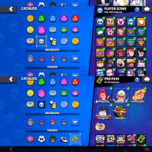 Trophy 70k💎Gems 529💎101x Brawler [] Max 46x [] Hyper 46x [] Total Skins 377x [] Player Icones 476x [] NC-Yes [] Best-D - Image 4