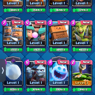 Value Starter ACC | KT LEVEL 11 (33) | 120 Cards | 2619081 Gold | 5281 Gems | Trophies: 6827 | 8 Evo | 14 Wild Shard | - Image 3