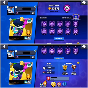 [ PREMIUM ]  73K TROPHIES || 99/99 BRAWLERS || 70 MAX || 66 HYPERCHARGED || 25 BUFFIES || 353 SKINS || INSTANT DELIVER - Image 3