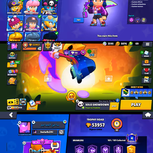 Rare Skin [HEROINE BIBI] [] Trophy 54K [] 101/101 All Brawler [] Max Brawler 51x [] Hyper 35x [] 330x Skin Collection  - Image 2