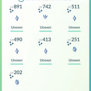 RARE FORM SHINY UNOWN 7x[] NAGASAKI LBG [] 121 SHINY [] 67 LEGENDARY [] 3x SHINY LEGENDARY [] COSTUME PICHU [] LEVEL 43  - Image 4