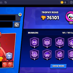 ⭐298 SKINS⭐76.100 TROPHIES | 101 BRAWLERS | 14 HYPERCHARGE | 19 MAX | 46 PRESTIGE | 17 BUFFIES - Image 5