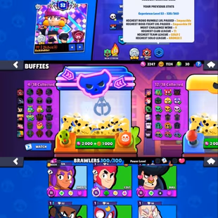 🌟86K TROPHIES|16 BUFFIES|22 MAX|17 HYPER|265 SKINS|3 OLD LEGENDARY BRAWL PASS SKINS|95 RARE SKINS|🌟BANDITA SHELLY| - Image 2