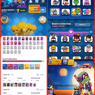 CR+BS Combo |Goblin Kissing Emote |XP 57 |16 Evolutions |11 Elites|62 Max Cards|61.7K Trophies|43 Max Brawlers|135 Emote - Image 1