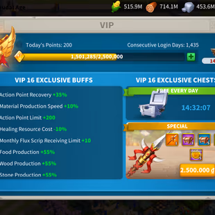 77M - Vip 16 - 12 Commanders - 61 Passport - 22.5 M Credit - 21K Gems  - 4 Farms - 1  Skin house - Image 4