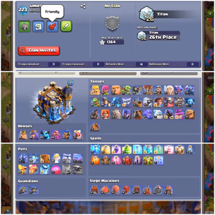 563||🔱LVL-223! TH-18 SEMI MAX🔥 WAR ARENA S.! 2090 cwl MEDALS! 6x EPIC EQUIP MAX! HEROES-95|95|65|65|41|5| BEAST MODE - Image 3