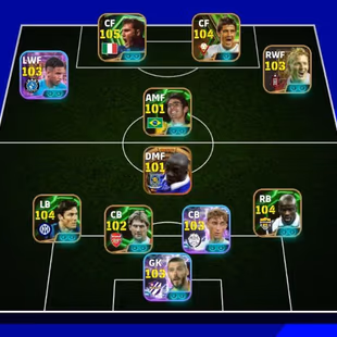 Blitz Christian Vieri-105|Lilian Thuram-104|Villa-104|Savinho-103|Kaka-101|Rare Makelele-101|Zanetti-104|David de Ges - Image 1