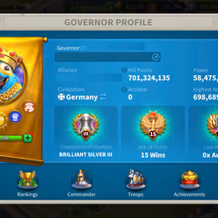 58M - Vip 14 - 5 Commanders - 22 Passport - 800k Credit  - 3K Gems - Image 2