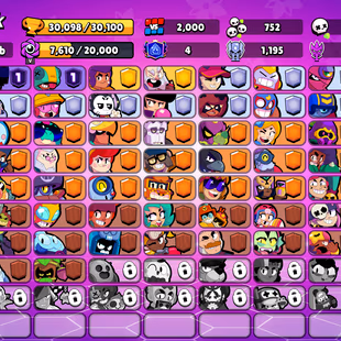 194 SKINS | 30.100 TROPHIES | 81 BRAWLERS | 9 HYPERCHARGE | 11 MAX | 4 PRESTIGE | 2 BUFFIES - Image 3