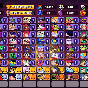 379 SKINS | 93.300 TROPHIES | 100 BRAWLERS | 70 HYPERCHARGE | 87 MAX | 79 PRESTIGE | 27 BUFFIES - Image 4