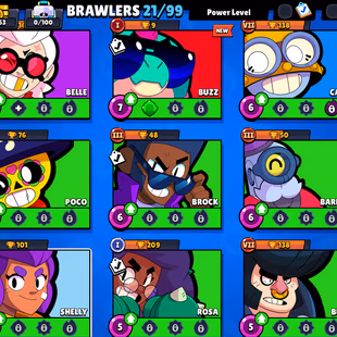 Brawl Stars 21|99(1 Maxed) brawlers -1663 trophies- 6 Skins- Star Shelly - Image 4