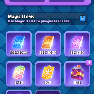 PREMIUM [] MAX 5 [] ARENA 21 [] 0 ELITES [] 5 EVO [] 8027 TROPHIES [] XP41 [] 43 EMOTES [] INSTANT   - Image 8