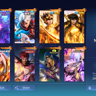 [IOS/ANDROID] CEL LVL 142 | 132 HEROES | 550 SKINS | MEGA 3 | COLLAB | 3 LEGEND - 5 RARE COLLECTOR LAPU ARLOTT POPOL -  - Image 3