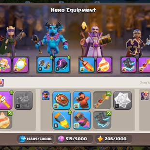 🔥AWESOME TH 18🔥XP 239-[ 7 EPIC EQUIPMENT MAX BP 20-HERO 100-105-76-50-DARK DEFENSE-NC YES-BEST DEAL - Image 6