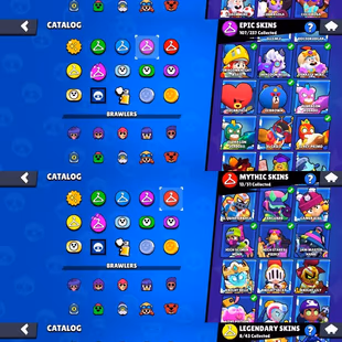 🌟81K TROPHY|2019 ID|🌟41 MAX|40 HYPER|12 BUFFIES|8 LEGENDARY OLD BRAWL PASS SKINS|325 SKINS|98 RARE SKINS|107 EPIC|ROBO - Image 5