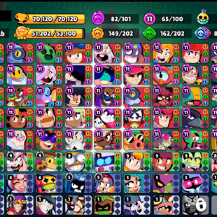 317 SKINS | 70.100 TROPHIES | 100 BRAWLERS | 64 HYPERCHARGE | 65 MAX | 47 PRESTIGE | 11 BUFFIES - Image 4