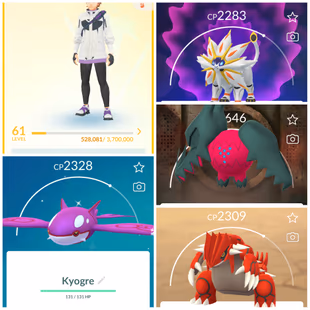 Lvl 50+ [Shiny Kyogre] | 48 Legendary | Solgaleo | Lunala | Zacian | Groudon | Lugia | Regidrago | Instinct | 947 - Image 1