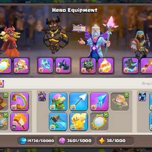 SUPREME TH18 SUPER RARE || 34.9/35 EQUIPMENT MAX || 3 LEAGUE SKINS || 1900 LEAGUE MEDALS || 5800 WAR STARS ||  - Image 7
