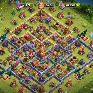 🔥TH 16 NEAR MAX🔥XP 212-HERO 90-90-72-62-42-EPIC GG 20 SB 23 FA 17 FB 24 EB 24 RS 20-NC YES-STRONG DEFENSE AND WALLS - Image 1