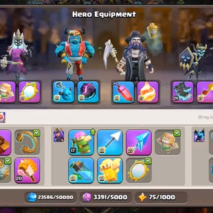 🔥15x sceneries🔥 || 66 Skins || Th18 || Xp-266 || High Epic Equipment || 6 Builders || NC 1k Gems || Almost Max - Image 7
