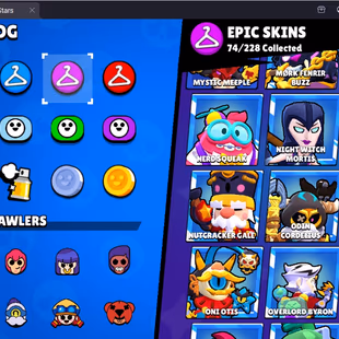 266 SKINS | 33 HYPERCHARGED | 70.039 TROPHIES | 96 BRAWLERS | 49 MAX BRAWLERS  - Image 2