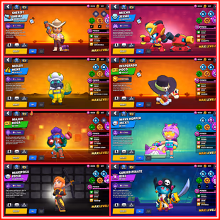 🔥 62K TROPHIES  SOLAR FAME 2  MYTHIC  WITH 196 XP LEVEL  | 320 OP SKINS  |  45 HYPERCHARGED  | 54 MAX 🔥SHERIF SHELLY   - Image 5