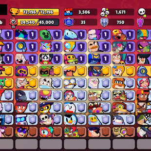 241 SKINS | 72.200 TROPHIES | 99 BRAWLERS | 13 HYPERCHARGE | 21 MAX | 35 PRESTIGE | 4 BUFFIES - Image 4
