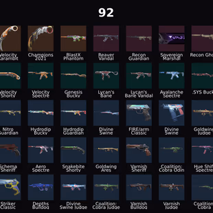 NA - LVL 135 - Unranked - 6 Knifes - 92 Skins (38,875 VP) Champions 2021 Karambit, VALORANT GO Knife, RGX 11z Pro Vanda - Image 1