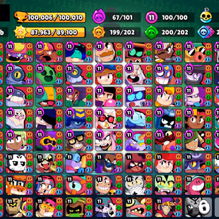 359 SKINS | 100.000 TROPHIES | 100 BRAWLERS | 67 HYPERCHARGE | 100 MAX | 97 PRESTIGE | 21 BUFFIES - Image 3
