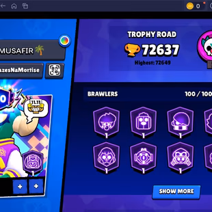 SIRIUS | 52 TITLES | 309 SKINS | 72.600 TROPHY | 100 BRAWLERS | 35 HYPERCHARGED | 55 MAXED BRAWLERS | 50 PRESTIGE - Image 4