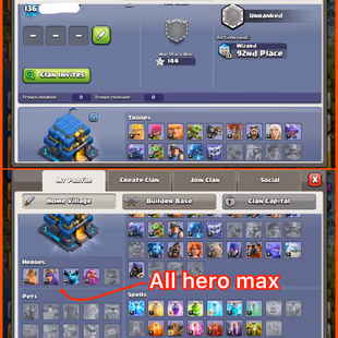 🎯HIGH VALUE) HING 17 EQUIPMENTS👹 LOADED FULLY MAXED TH12  ONLY 30 WALLS LEFT HEROES MAXED BH7  4 HEORES SKINS INSTANTL - Image 3