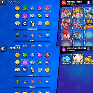 CHEAPEST | 31.7K TROPHIES | 52/90 BRAWLERS | 4 HYPERCHARGED | 80 RARE SKINS | 4 MAXED BRAWLERS | XP LEVEL XX | OLD PIN & - Image 6