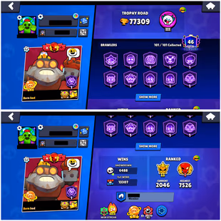 77K TROPHIES || 65 MAX || 54 HYPERCHARGED || 24 BUFFIES || 327 GOOD SKINS || BRAWL PASS PLUS || INSTANT DELIVERY  - Image 3