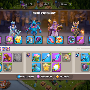 💖[ PREMIUM TH16 MAXED ]-RENAME✅ MAXED [8x EPIC EQUIPMENT ] || HEROS MAXED-95-95-76-70-45 || HEROS SKIN || FULL SAFE ACC - Image 7