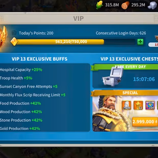 61M - Vip 13 - 5  Commanders - 34 Passport  - 5K Gems  - 1 skin house - 2 Farms - Image 4