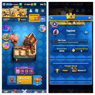 🔥 15 Cards Lv15 🔥[ 3 Max ] 18 Evo! 11000 Trophy! Level 63! KT Level 15! 119 Old Emote! 127 Badges! - Image 1