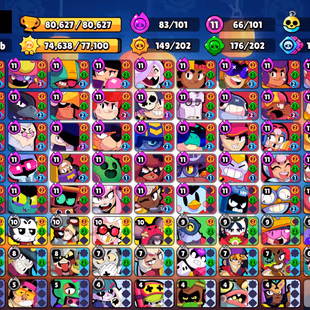404 SKINS | 80.600 TROPHIES | 101 BRAWLERS | 61 HYPERCHARGE | 66 MAX | 58 PRESTIGE | 24 BUFFIES - Image 3