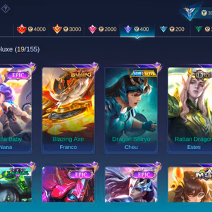 ML  587 Legend Granger Star Hayabusa 19 Dulex dragon shiryu Chou pegasus Badang Gaara Vale Epic Grock 3 emblem max - Image 2