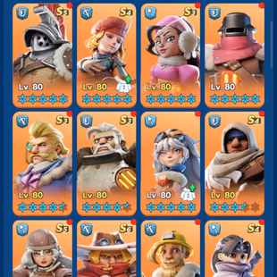 WOS193 | Whale Account - 2 State 1957 & 1904 & 1930  -  (4 in 1)  - Full 4 set of orange outfits -  FC 8 - GOOD PET -  V - Image 1