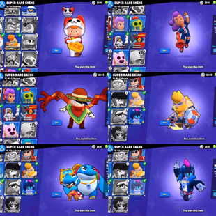 BANANAS COLT - 3 (11Lvl)  || 5218 TROPHY / 31 BRAWLER || 4 MYTHIC MORTIS EVE - SPIKE || 27 SKIN (2 HYPER SKIN) FREE NAME - Image 5