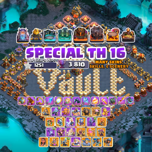 SPECIAL TH 16 🔥 - 13 EPIC SKILLS ✅ - 8 SCENERY - 26 HERO SKINS - EX LEGENDS - READY FOR TH 17 - COLLECTOR ACC - Image 1