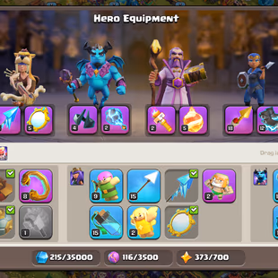 ❗[ TH-14 NEAR MAX ]❗HEROS: 60-70-50-32-25 || 13X EPIC EQUIPMENT [RARE] || ALL NICE LEVEL || LVL 14-15 WALLS - Image 5