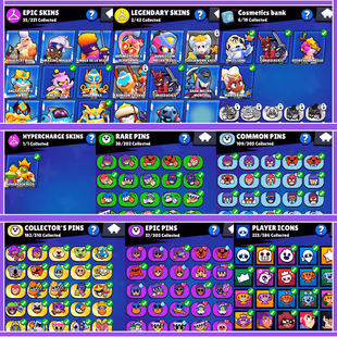 31542 Trophies 💎 70 Brawlers 💎 19 Hypercharged | 154 Skins | 182 Pins | 223 Icons | Cheap Price | Instant Delivery - Image 4