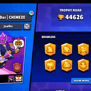 🔥44k Trophies🔥 || 25 Max || 16 Hyper || 204 Skins || 87 Brawlers Unlocked || Cheapest Account - Image 2