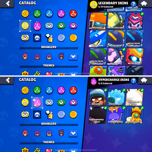 88K Trophies LVL9 | 98/98 Brawlers | 38 Max Brawlers - 33 Hypercharged | 264 Skins | 608 Pins | 309 Icons | 161 Sprays - Image 7