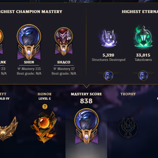 SEVER [ EUW ] - 738 LVL  - LAST RANK EMERALD - 545 SKINS - FULL CHAMP [ 23606 BE - 6 RP ] - FULL ACCESS (Shen 1,423,636p - Image 1