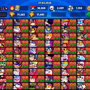 99/99 BRAWLERS - CR 22 EVO🪖 | THROPHIES 71363🏆 | 99 MAX - 97 HYPERCHARGED | 431 SKIN (97-111-177-18-17-11) | 24 MAX WS - Image 2