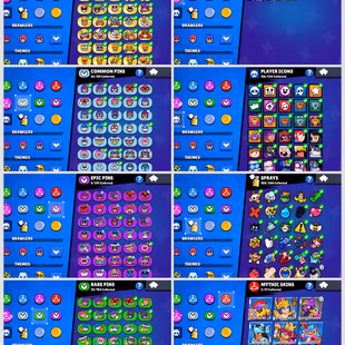 COMBO OFFERS COC + BS | TH10-MAX  | 21796 TROPHIES | 4-MAX BRAWLERS | FREE RENAME | 114 SKINS | 205 PINS | 100 SPRAYS |  - Image 4