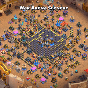 🌟BEST OFFER🌟TH 18 WAR ARENA SCENERY NEAR MAX | 5X HERO MAX 105-105-95-80-55 | 8 EPIC MAX 13 EPIC E.Q | BUILDER HUT-MAX - Image 1